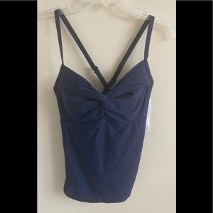 EUC- Athleta Twist Up Navy Tankini Top, 38B/C